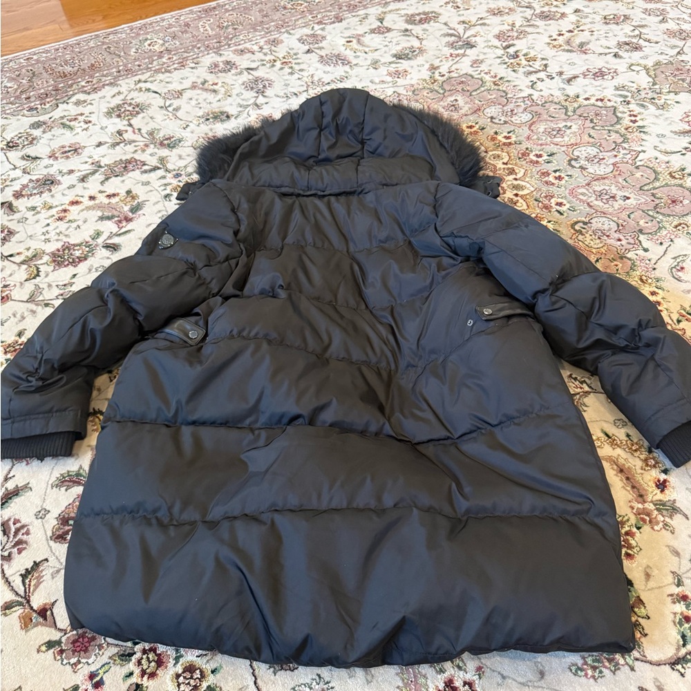 VInce Camuto Plus Black Puffer Jacket with Faux Fur Hood host pick - Picture 13 of 13